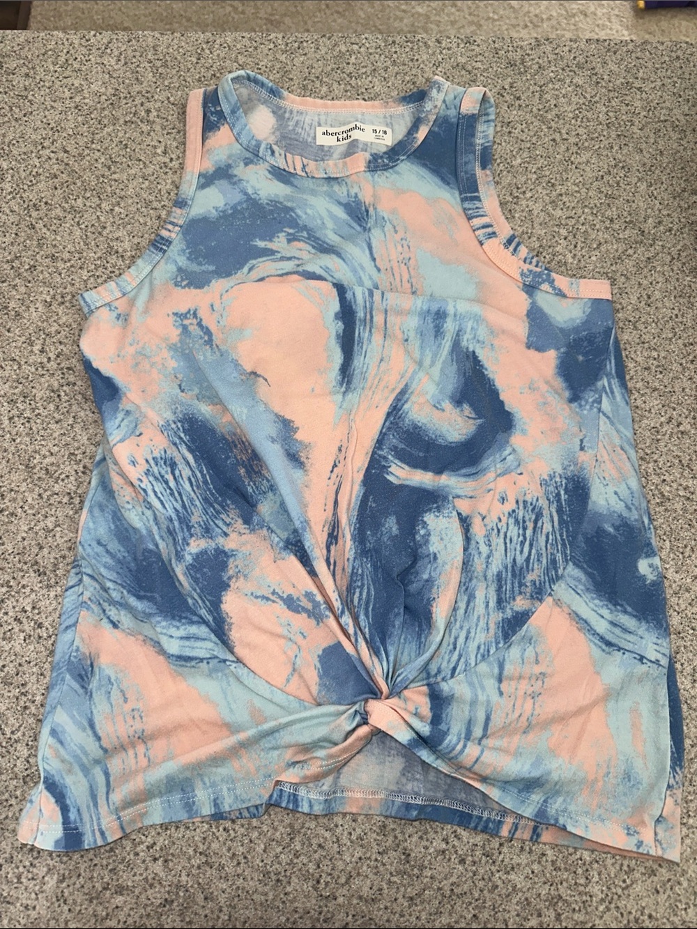 abercrombie kids Blue and Pink Marble Twist Tank Top